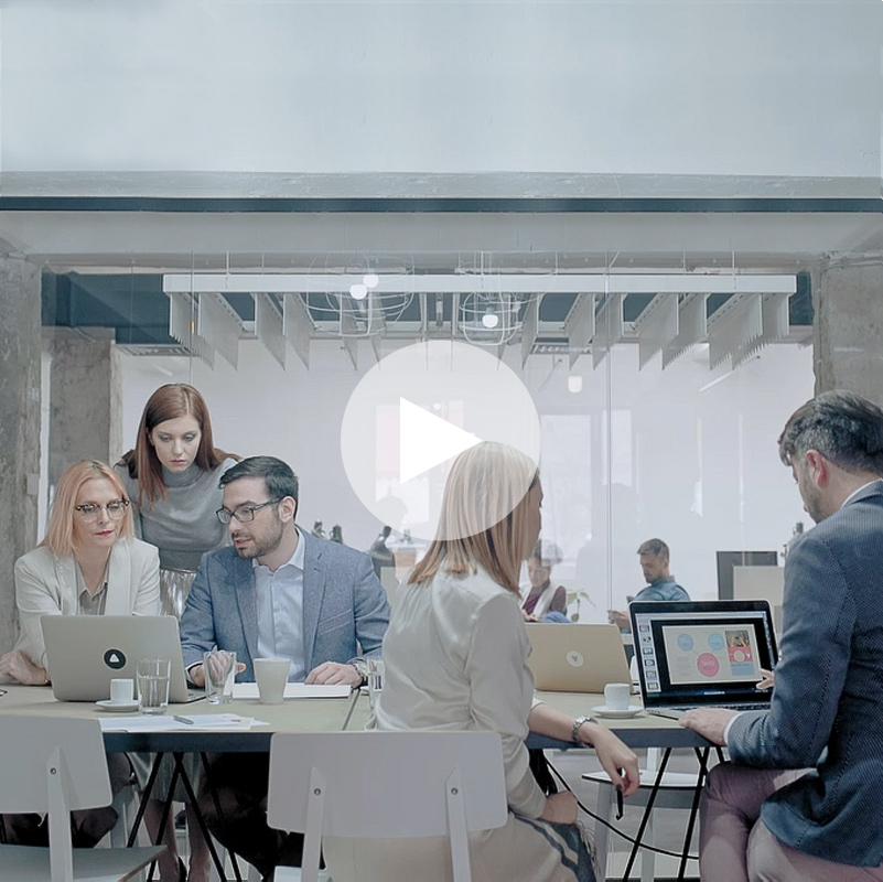 Photo of a team working together.