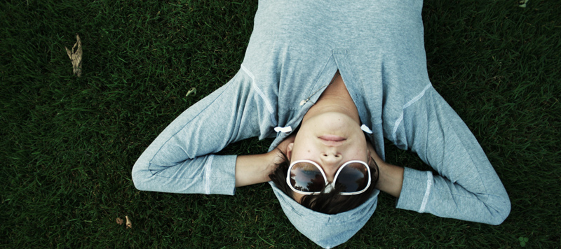 Photo of person relaxing in a park